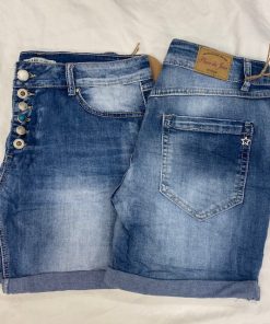 Härliga jeansshorts med fräcka knappar i blå denim