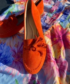 Härligt sköna loafers i stark orange