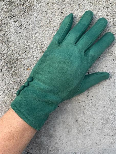 Handskar med moccakänsla i grönt
