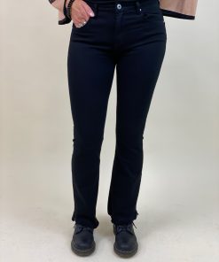 Svarta jeans med franskant nertill