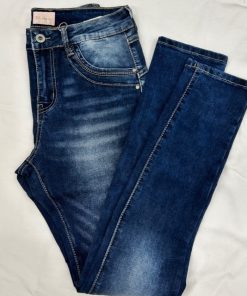 Mörka jeans med dragkedja