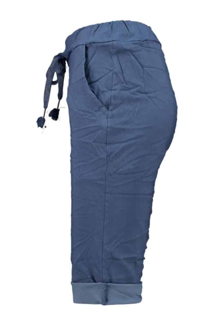 magiska caprishorts i denimblå