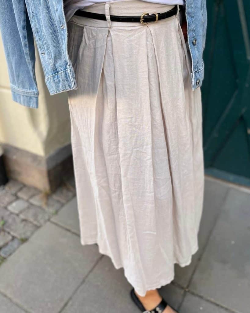 Beige kjol i linne