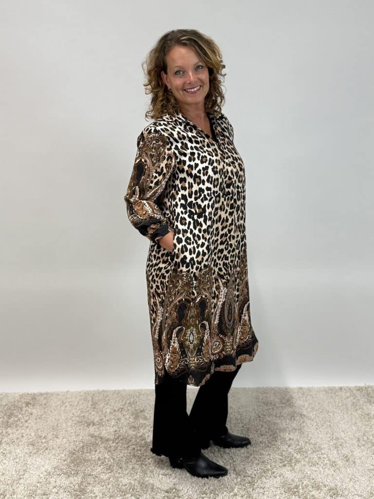 Paisley/leoklänning i svart