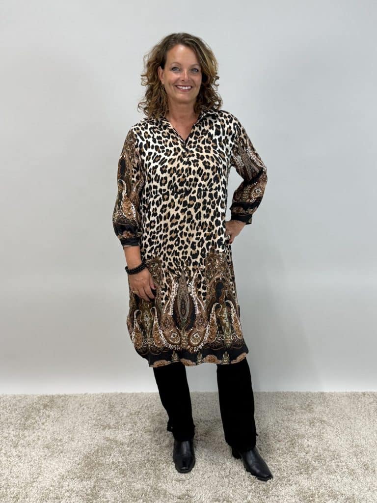 Paisley/leoklänning i svart