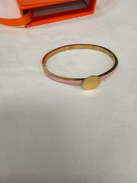 Stelt armband i rosa med guldkant