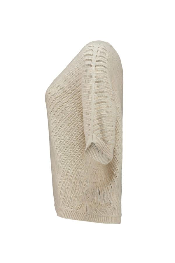 Stickad topp i bomull med hålmönster – Zabaione 🤍✨