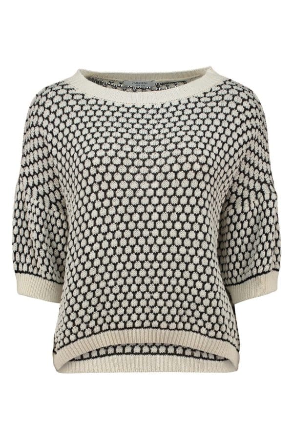 Stickad tröja med mönster – Zabaione 🤍🖤✨