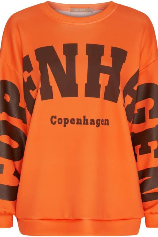 Collegetröja Copenhagen orange/brun