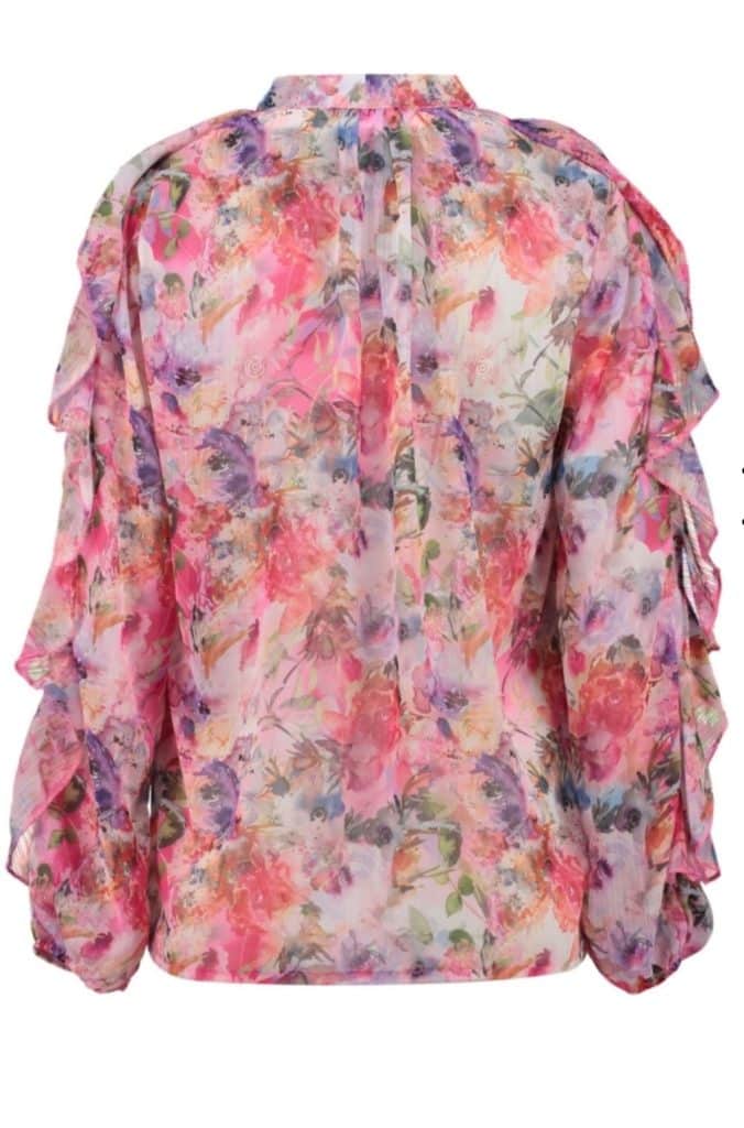 Rosa blommönstrad blus
