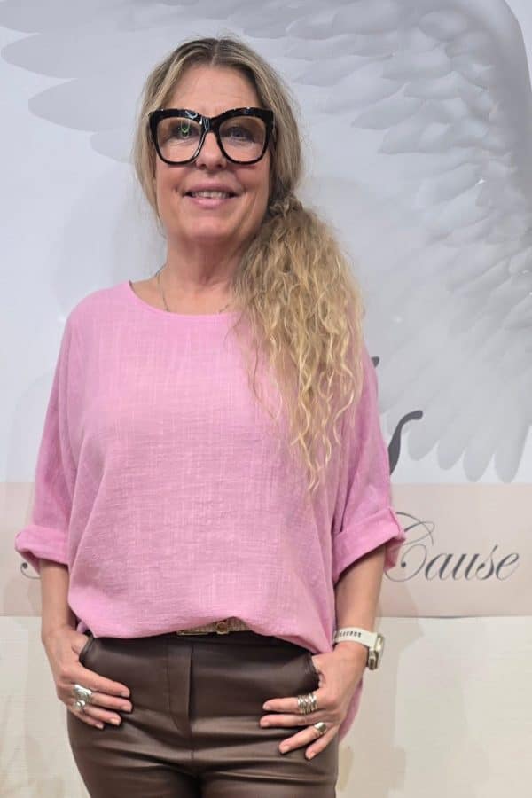 Bubbelgumsrosa bomullstopp