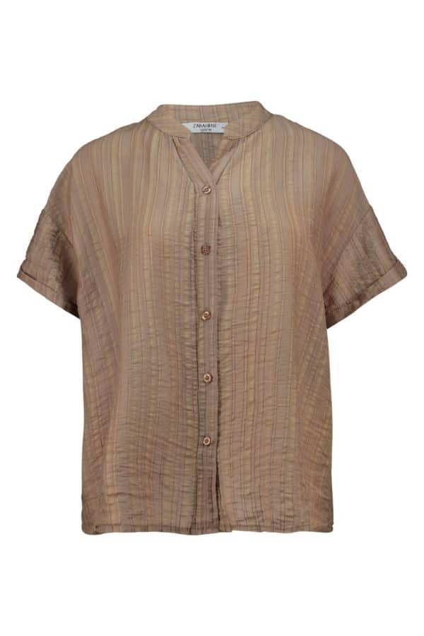 Luftig kortärmad skjorta med struktur i mousse