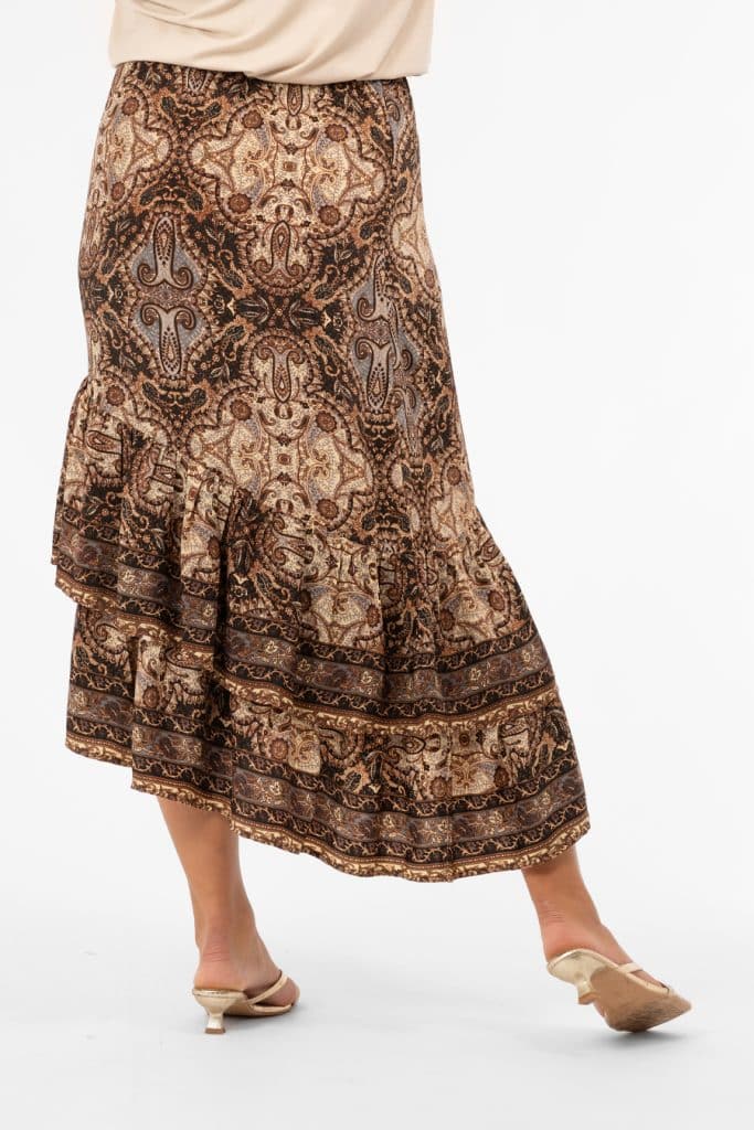 Paisleymönstrad A-linjekjol i lavendel