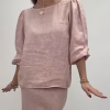 Linnetopp med puffärm i rosa