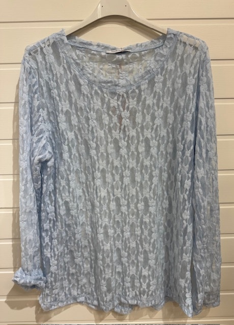 Elegant spetstopp i ljusblått