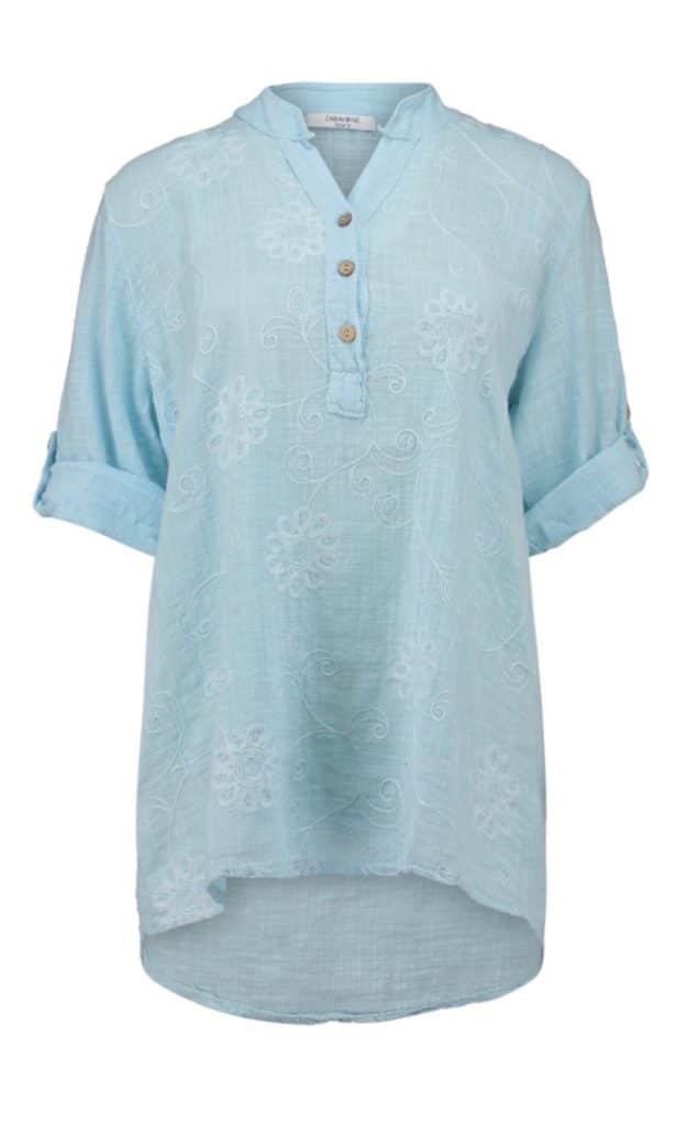 Stilren topp fr,Zabaione i ljusblått