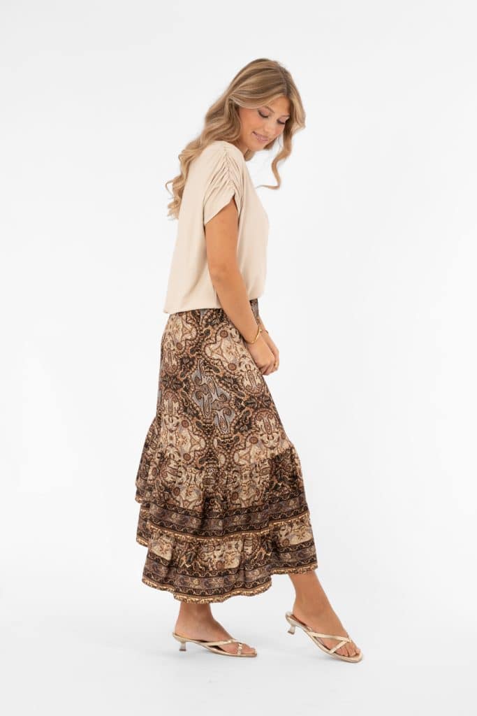 Paisleymönstrad A-linjekjol i lavendel