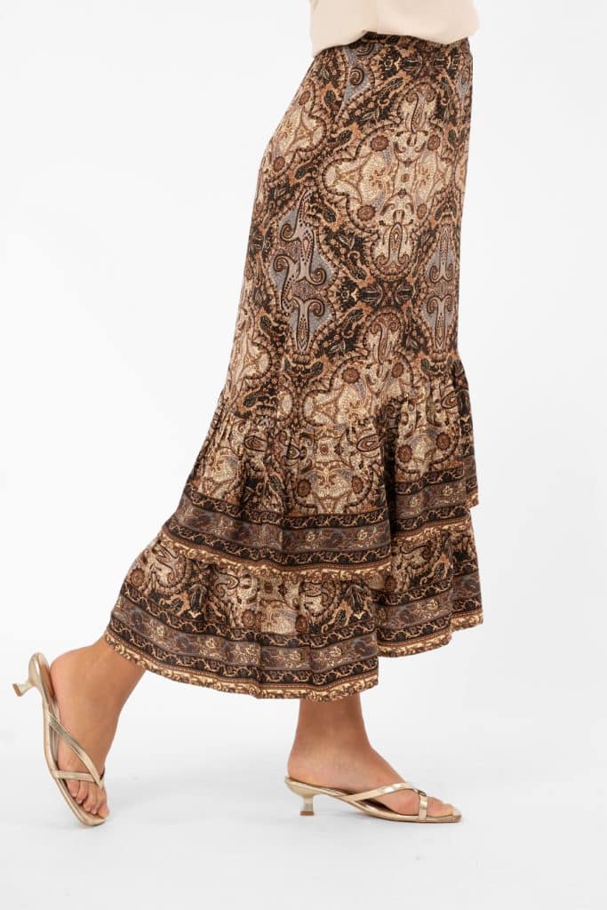 Paisleymönstrad A-linjekjol i lavendel