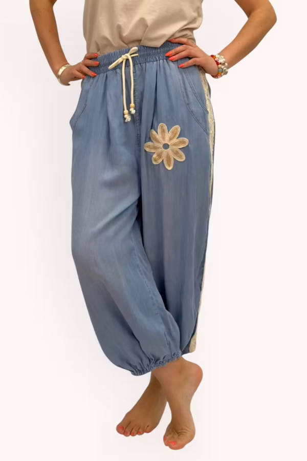 Ballongbyxor i mjuk denim