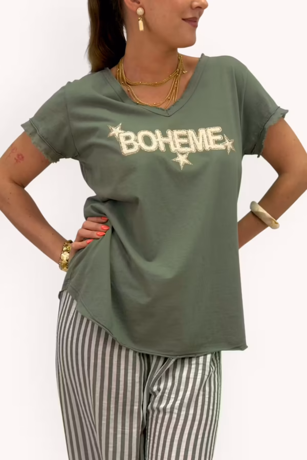 Armygrön t-shirt med tryck