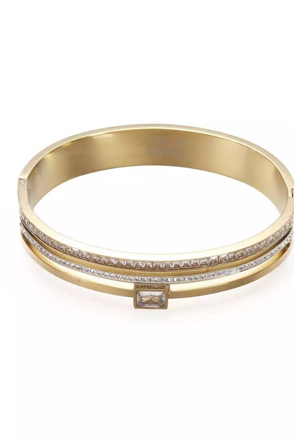 Guldarmband med strasstenar