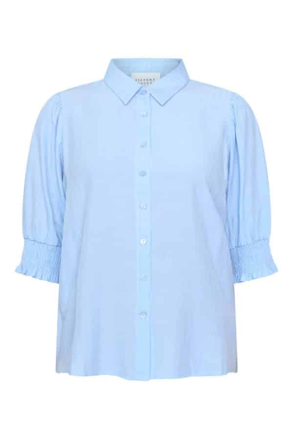Söt skjortblus i ljusblått