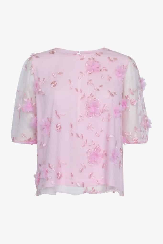 lyxig topp i ljusrosa