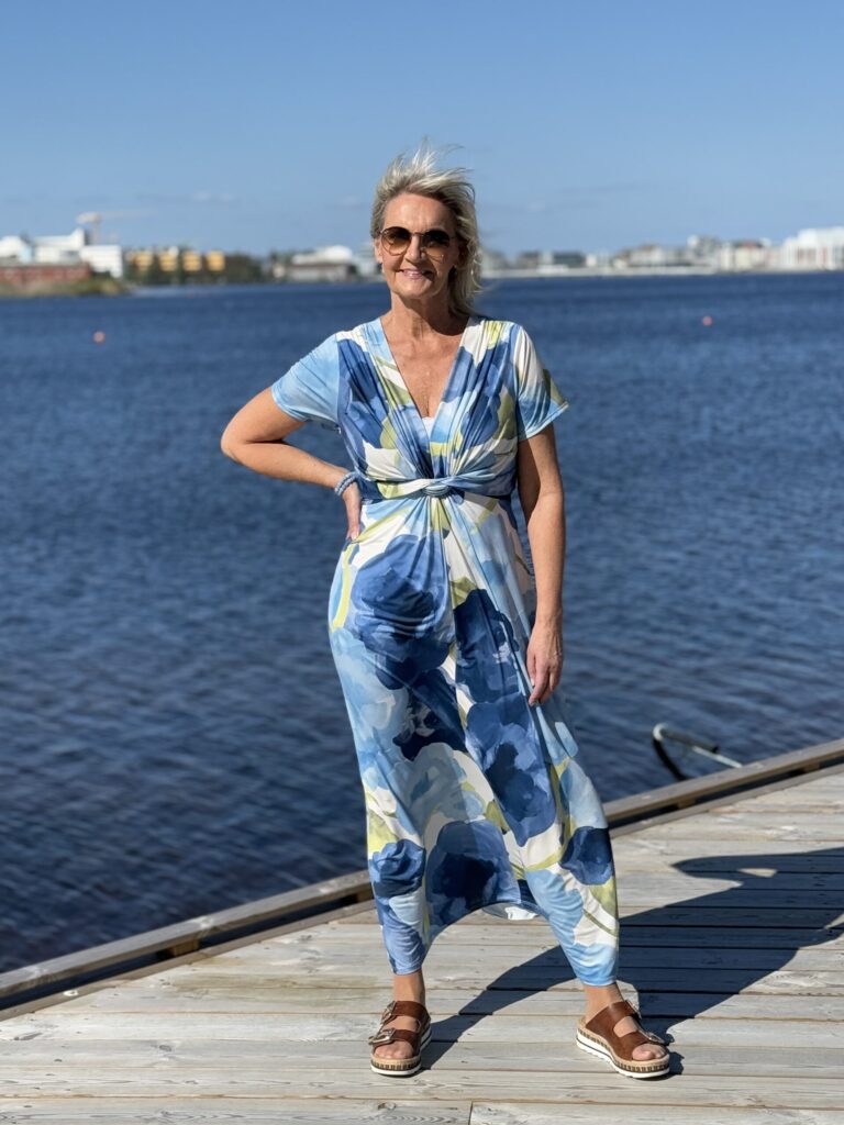 kroppsnära klänning i blått