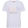 Vit t-shirt med blomma i rosa,gult och blått