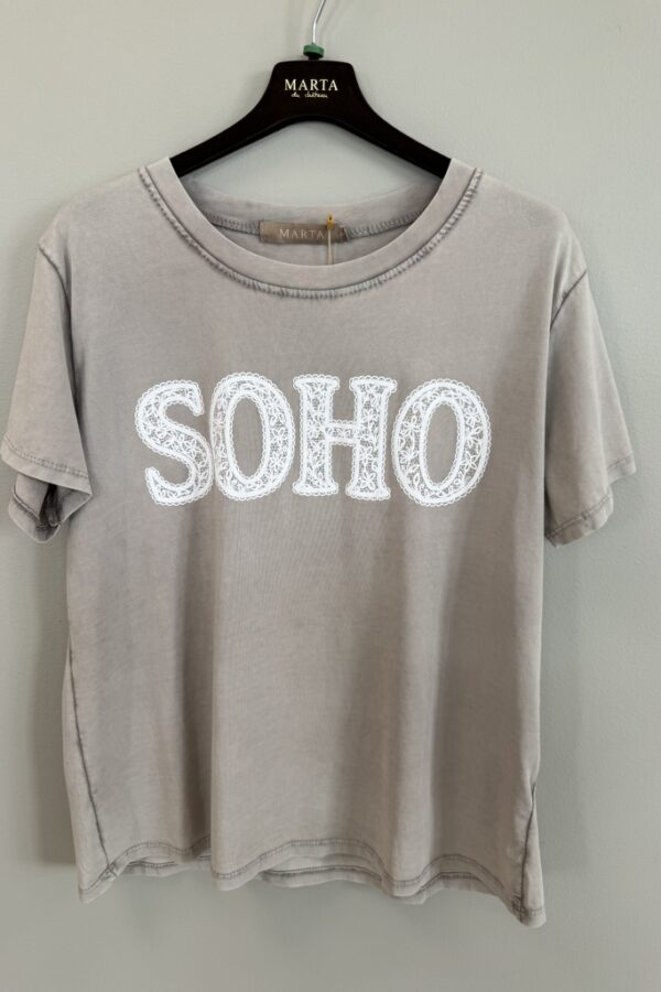 T-shirt i fango med SOHO tryck i vitt