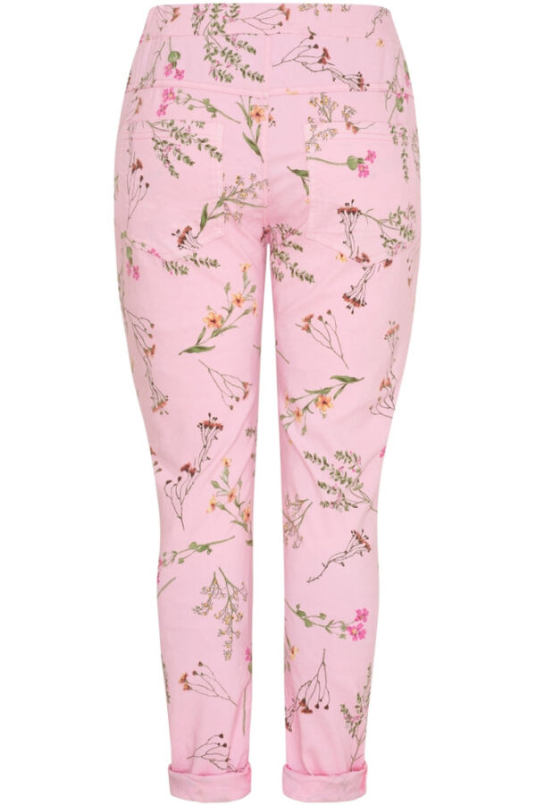 Fräcka magiska byxor i rosa med blommor