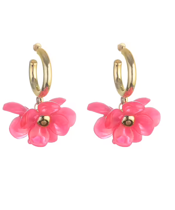 ✨ Statement-creoler med blomma – Gemini