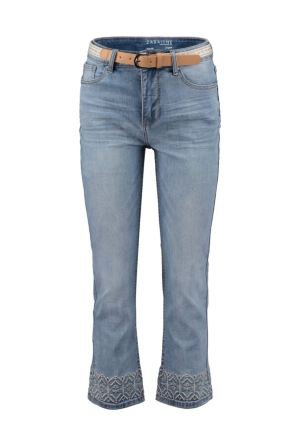 👖 Jeans med broderade benslut & bälte – Zabaione 👖