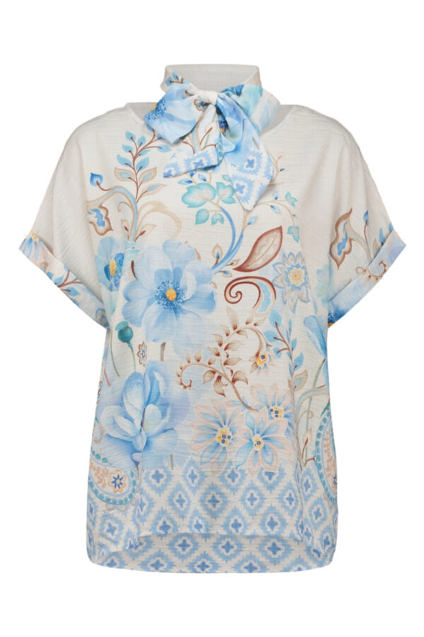 🌸 Mönstrad Topp med Matchande Scarf