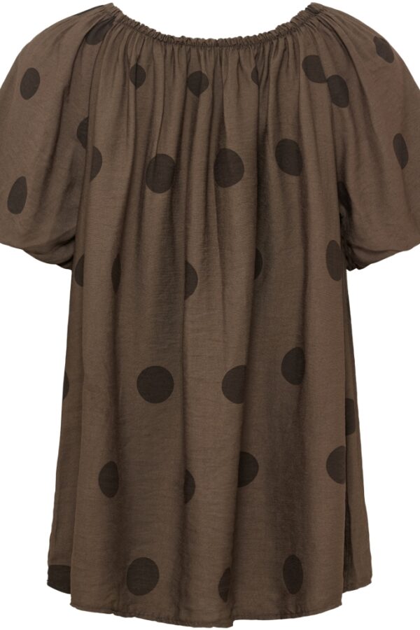 Fin prickig topp/blus i brunt