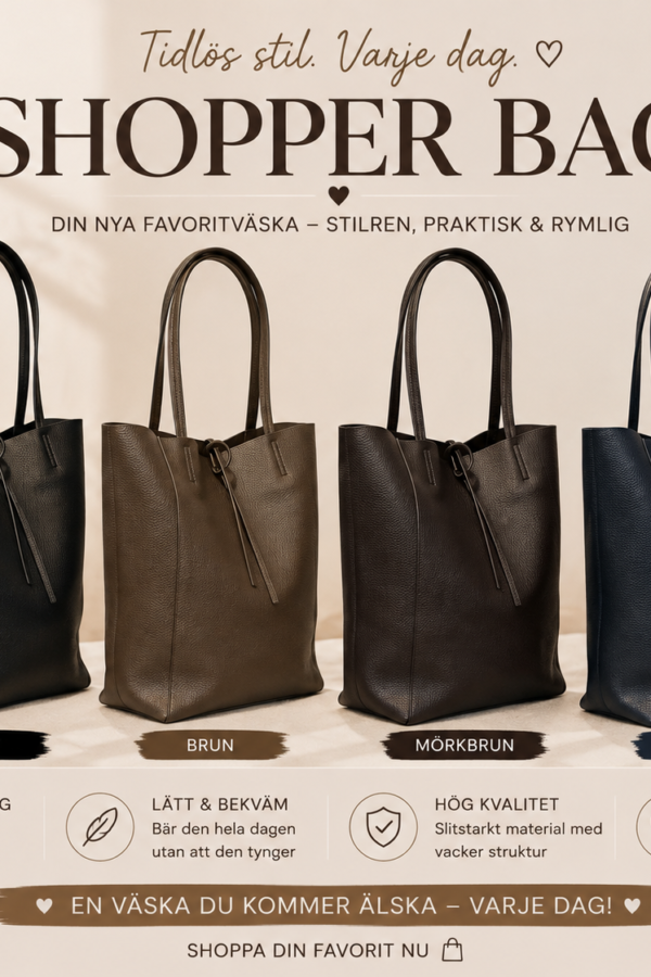👜 Stilren axelväska i äkta skinn ✨