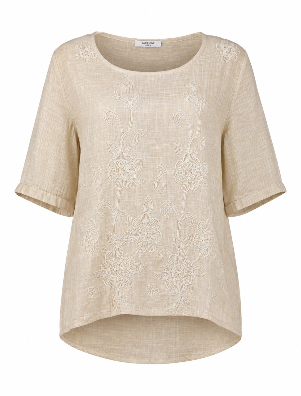 🌿 Broderad Bomullsblus Zabaione