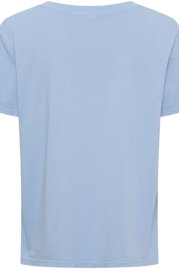 Ljusblå T-shirt med blommor