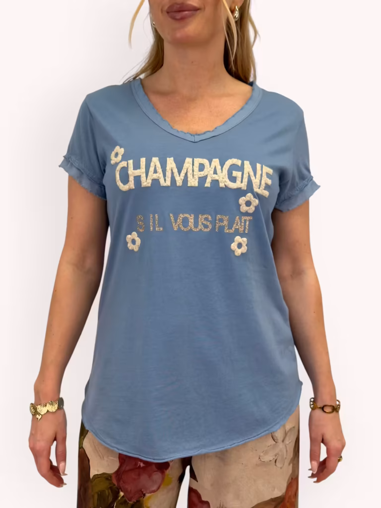 Blå T-shirt med patch