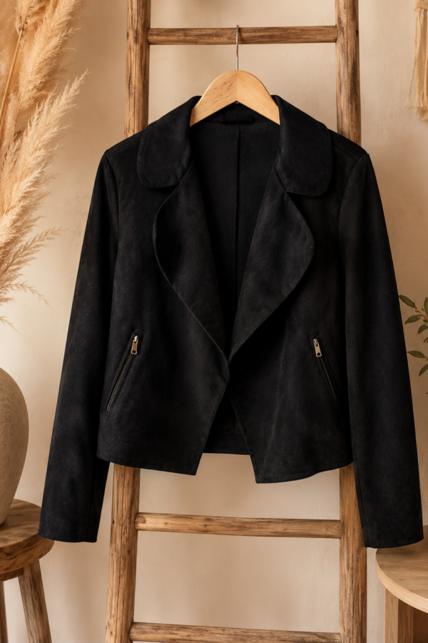 🖤 Caramell Fashion – svart jacka i fuskmocka 🖤
