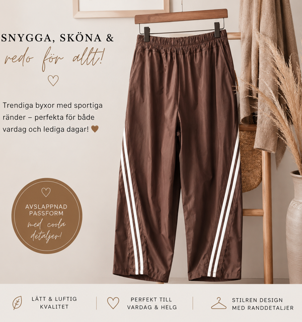 Cool byxa i brunt med lös passform