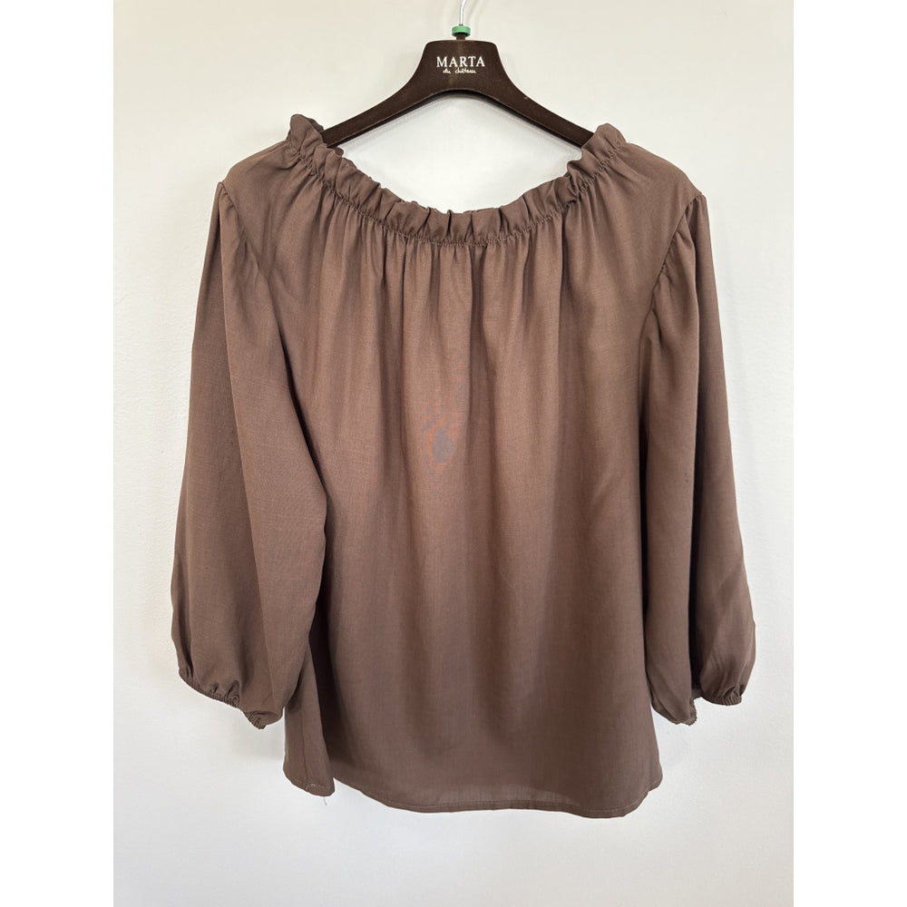Fin chokladbrun blus i tencel