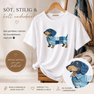 🐶 Vit t-shirt med coolt taxtryck 💙(EJ BYTE,RETURRÄTT)