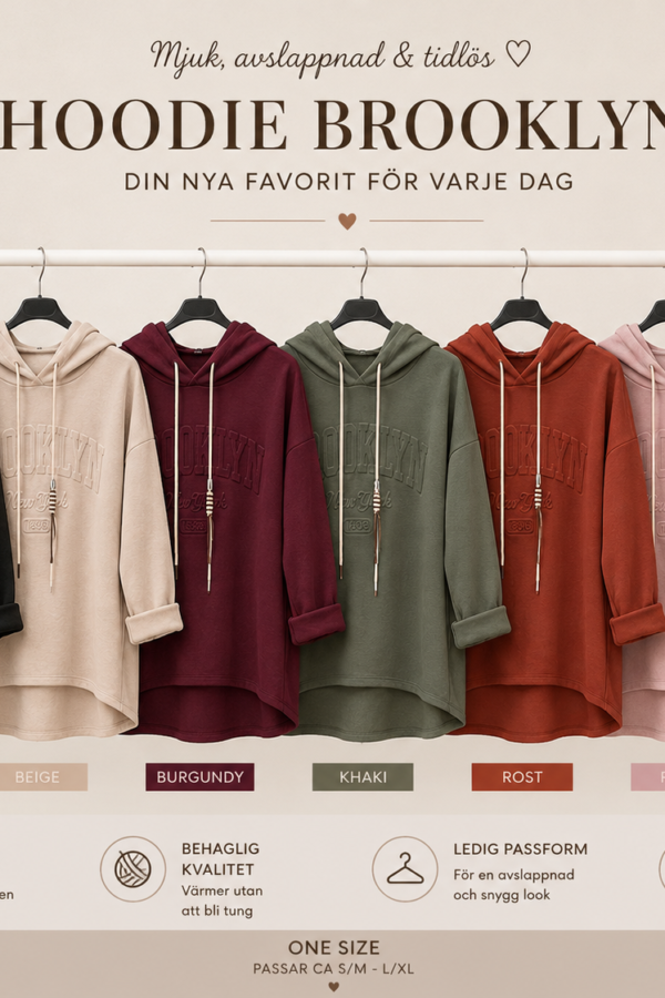 ✨ Brooklyn – mjuk hoodie med trendigt 3D-tryck ✨