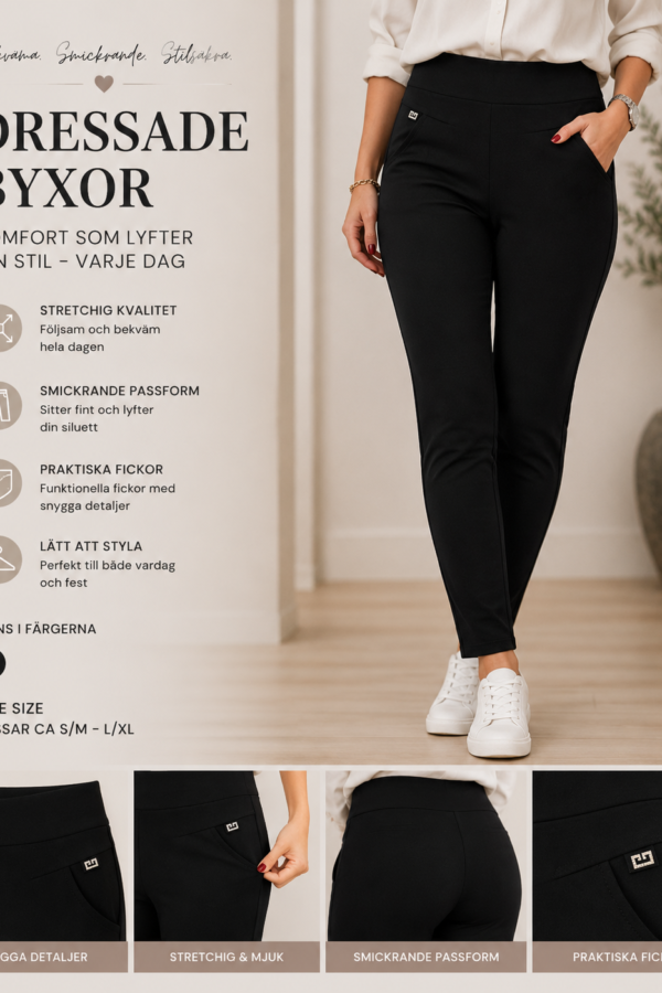 🖤 Svart kostymbyxa i stretchig tightsmodell 🖤