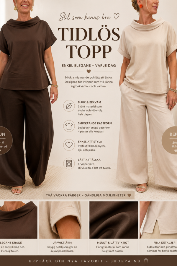 ✨ Amy – stilren blus med elegant dubbelvikt krage ✨