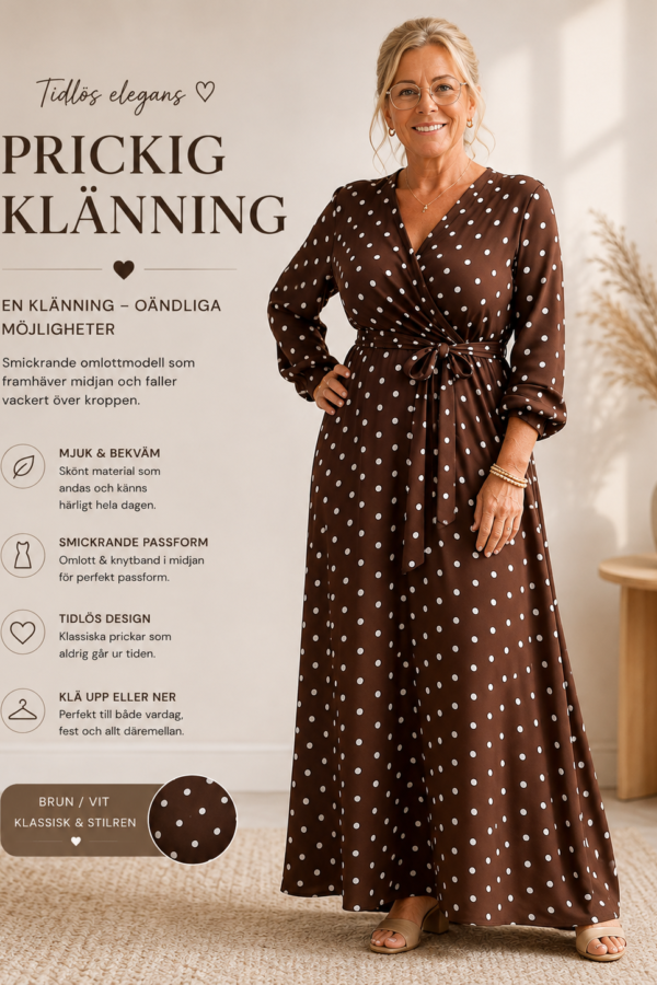 ✨ Elegant prickig omlottklänning ✨