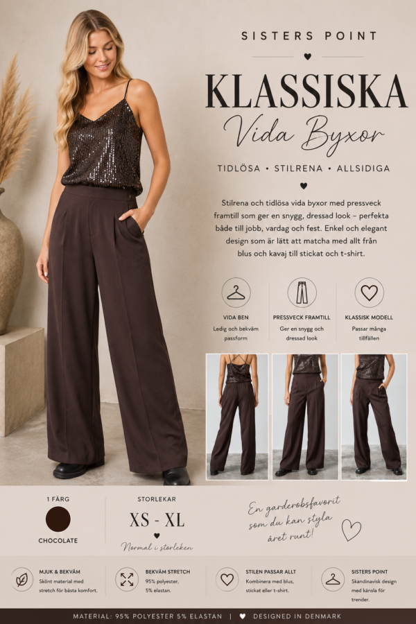 ✨ VIDA BYXOR FRÅN SISTERS POINT – KLASSISKA, ELEGANTA & TIDLÖSA ✨