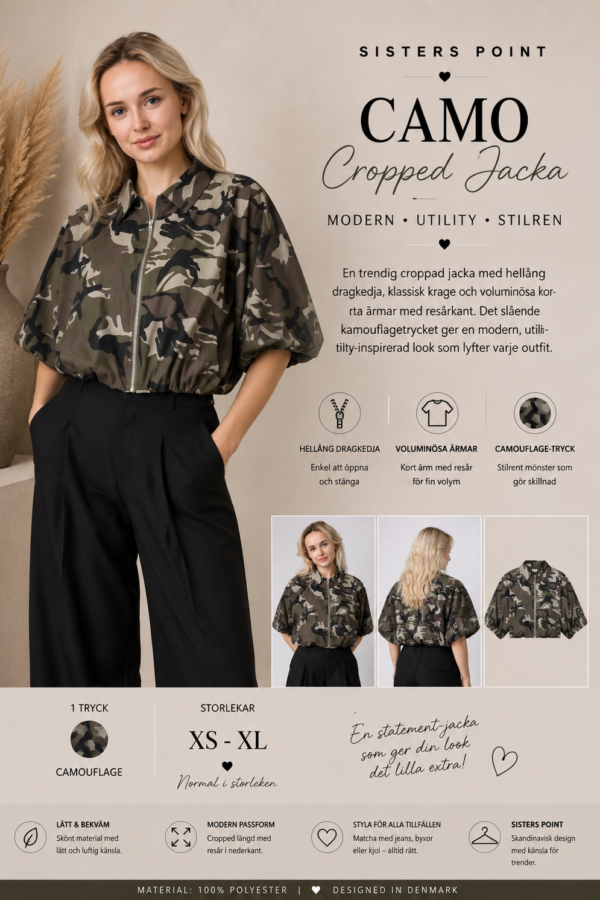 ✨ NELLY JACKA FRÅN SISTERS POINT – CAMOUFLAGE MED ATTITYD ✨
