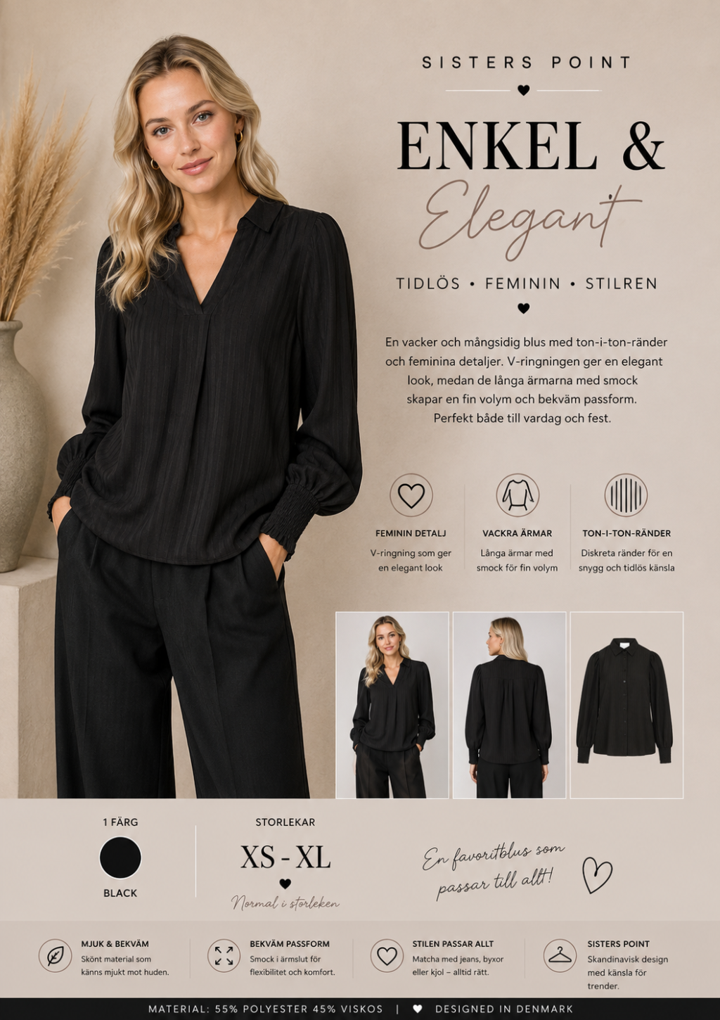 ✨ VIADA BLUS FRÅN SISTERS POINT – STILREN MED DET LILLA EXTRA ✨(EJ BYTE,RETURRÄTT)